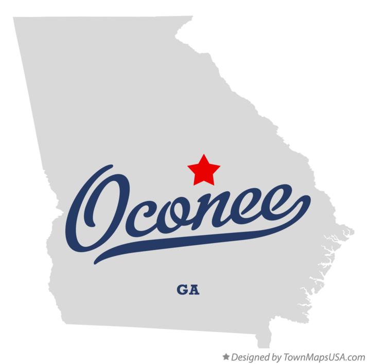 Map of Oconee Georgia GA