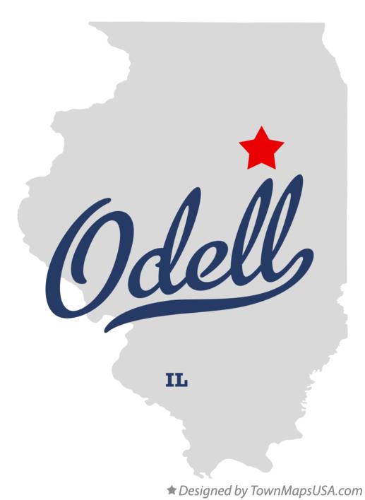 Map of Odell Illinois IL