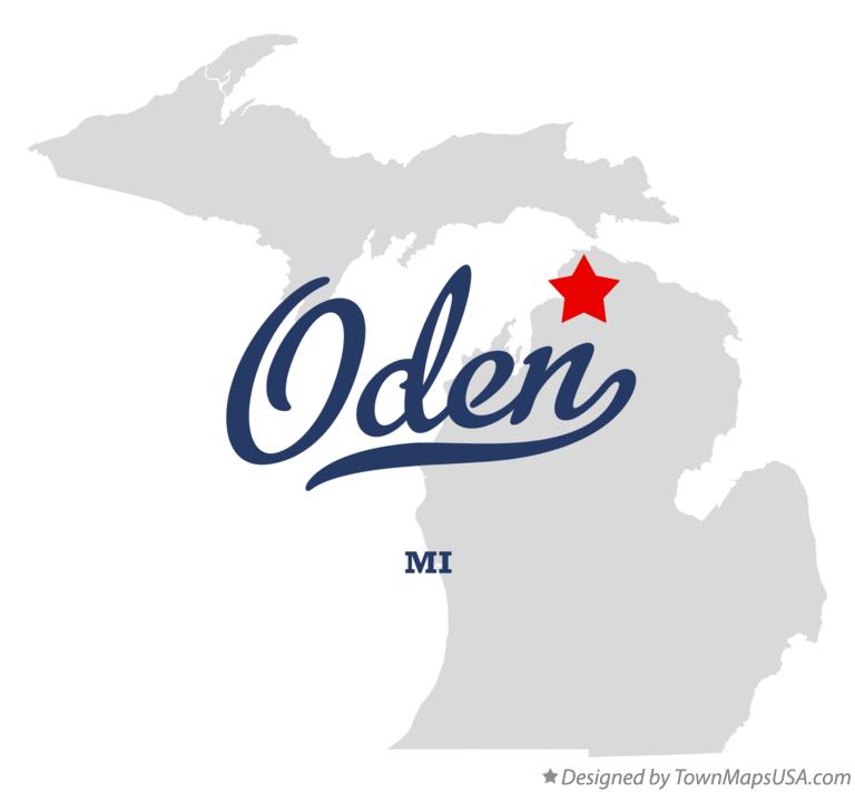 Map of Oden Michigan MI