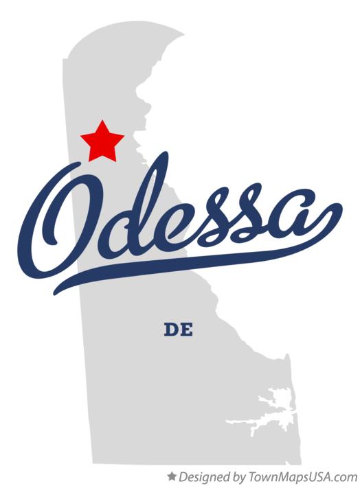 Map of Odessa Delaware DE