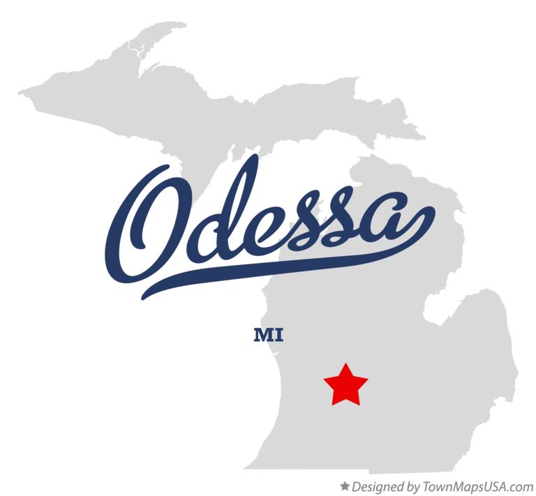 Map of Odessa Michigan MI