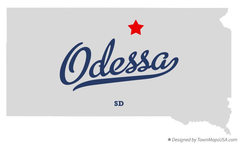 Map of Odessa South Dakota SD