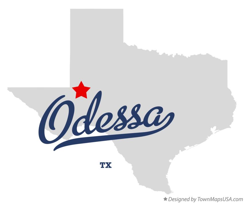 Map of Odessa Texas TX