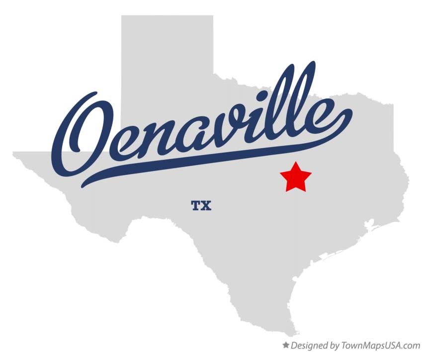 Map of Oenaville Texas TX