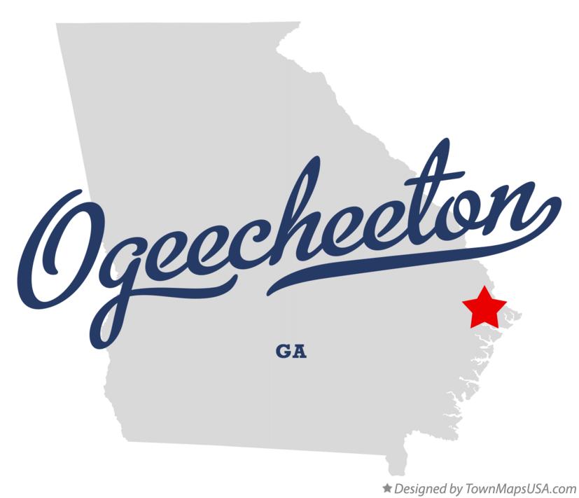 Map of Ogeecheeton Georgia GA