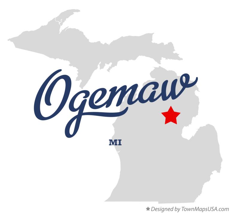 Map of Ogemaw Michigan MI