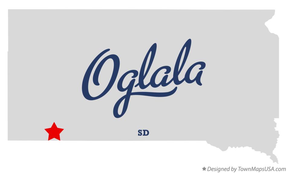 Map of Oglala South Dakota SD