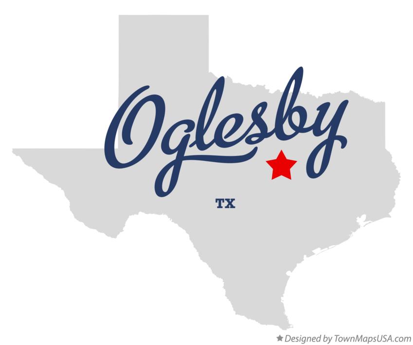 Map of Oglesby Texas TX