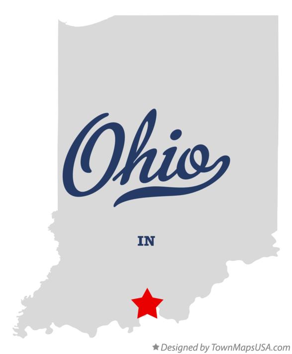 Map of Ohio Indiana IN