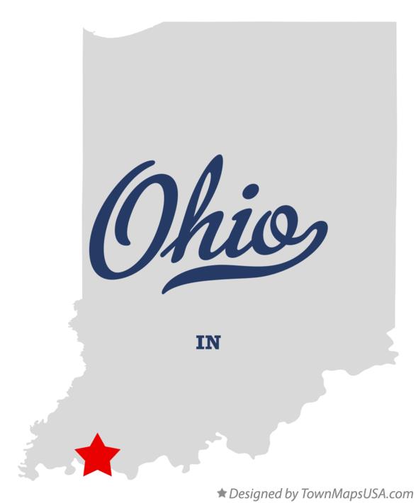 Map of Ohio Indiana IN