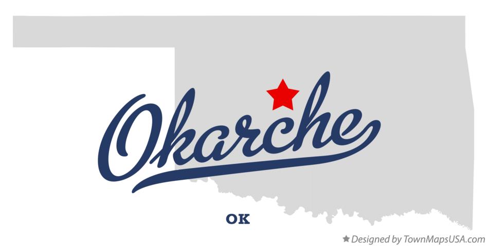Map of Okarche Oklahoma OK
