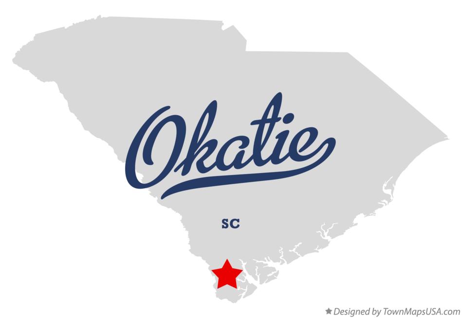 Map of Okatie South Carolina SC