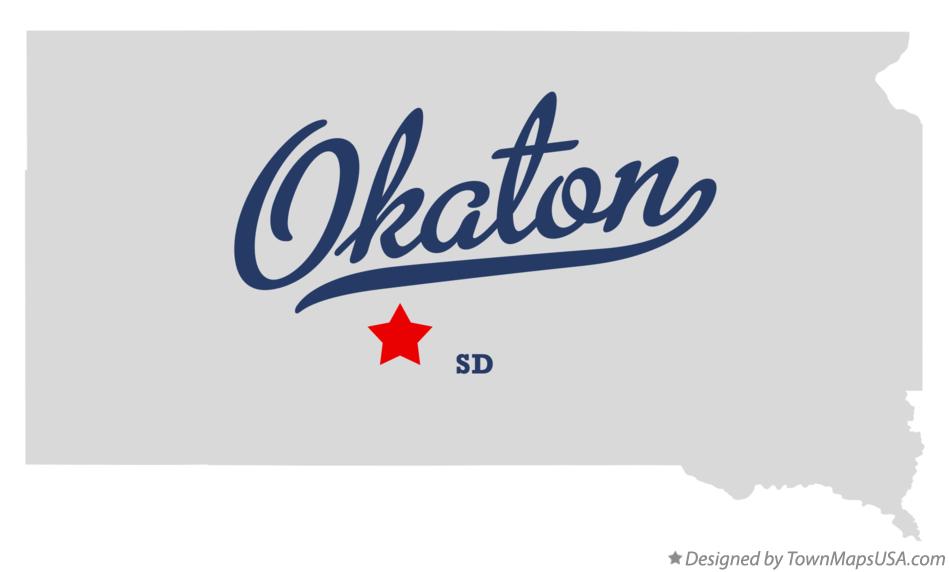 Map of Okaton South Dakota SD
