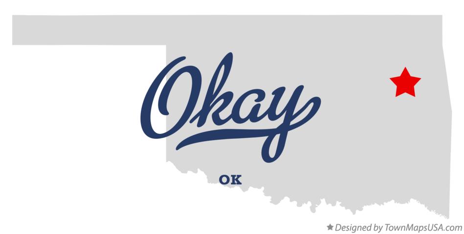 Map of Okay Oklahoma OK