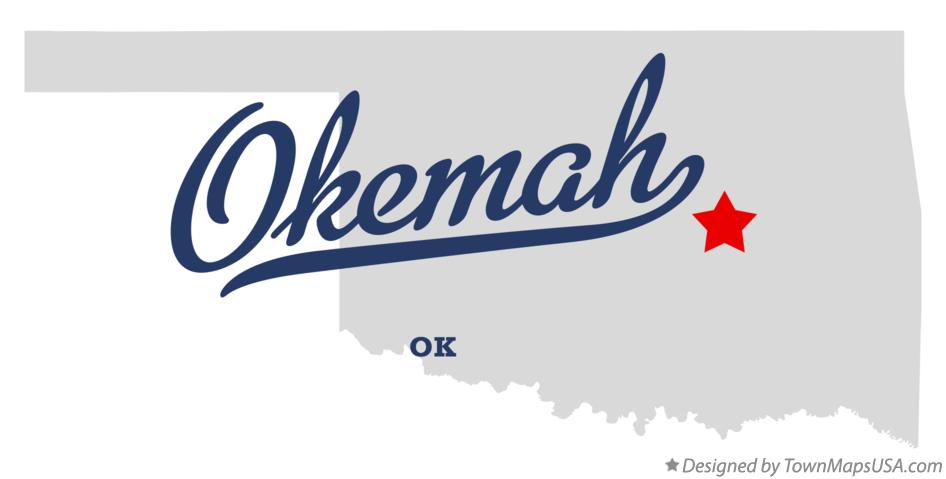 Map of Okemah Oklahoma OK