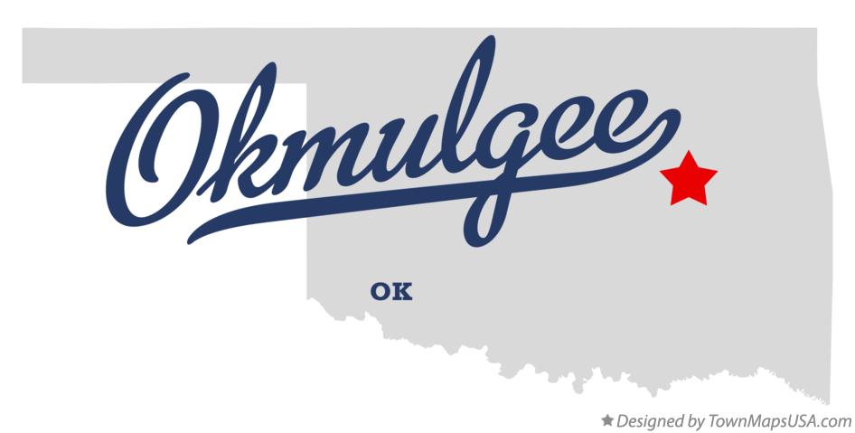 Map of Okmulgee Oklahoma OK