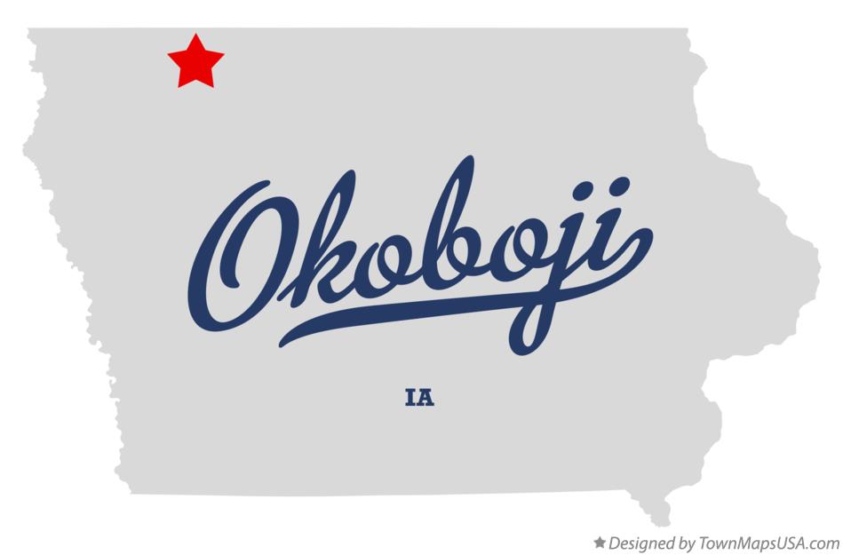 Map of Okoboji Iowa IA