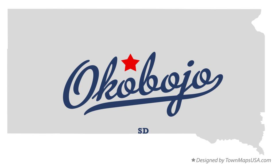 Map of Okobojo South Dakota SD