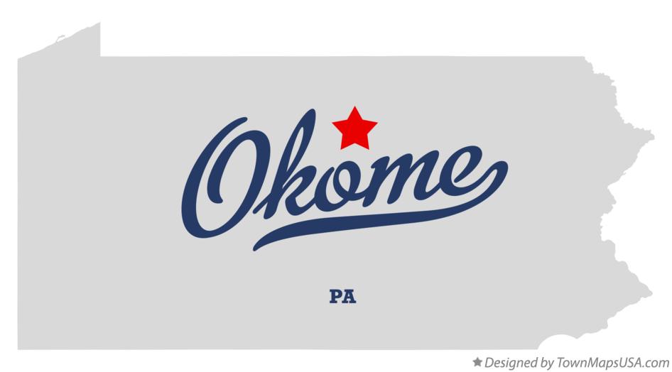 Map of Okome Pennsylvania PA