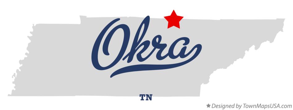 Map of Okra Tennessee TN