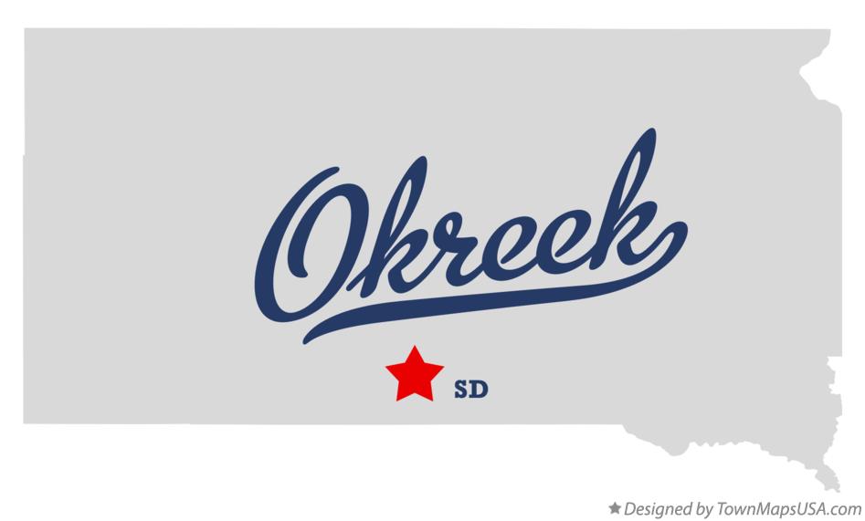 Map of Okreek South Dakota SD