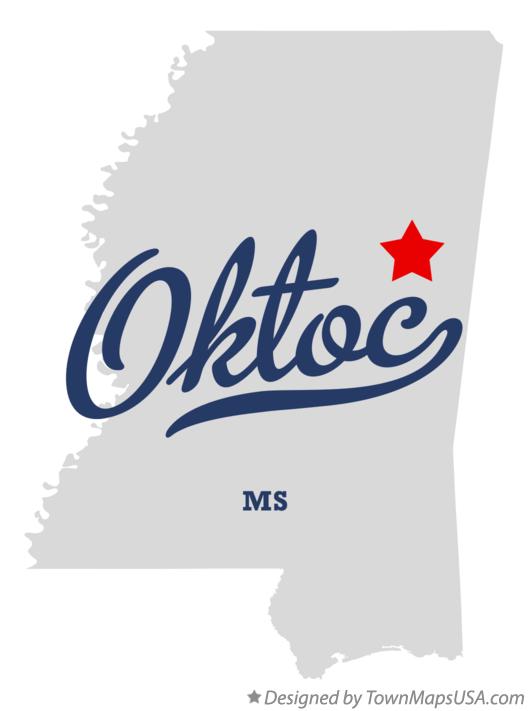 Map of Oktoc Mississippi MS