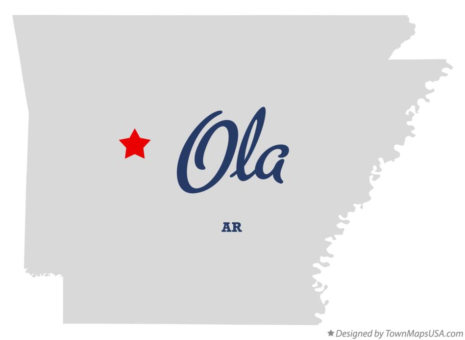 Map of Ola Arkansas AR