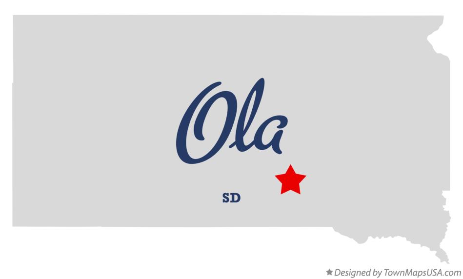 Map of Ola South Dakota SD