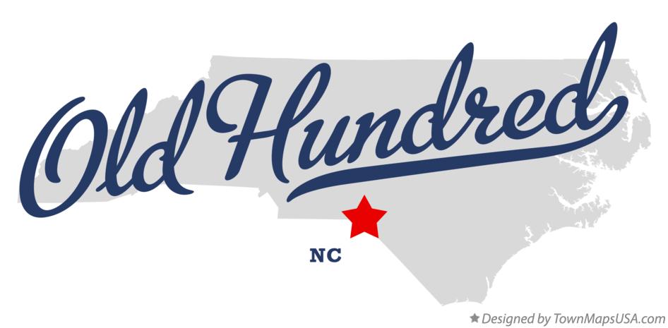 Map of Old Hundred North Carolina NC