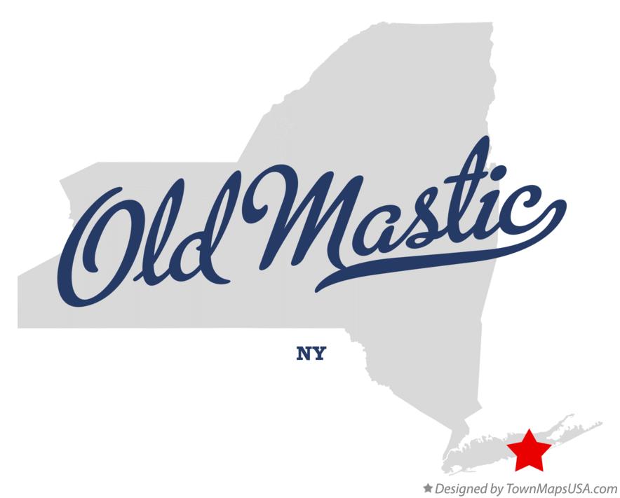 Map of Old Mastic New York NY