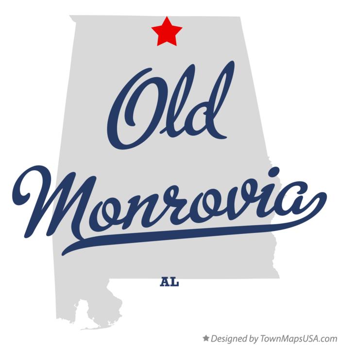 Map of Old Monrovia Alabama AL