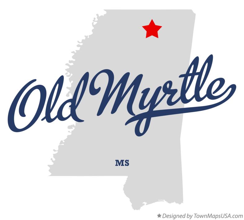 Map of Old Myrtle Mississippi MS