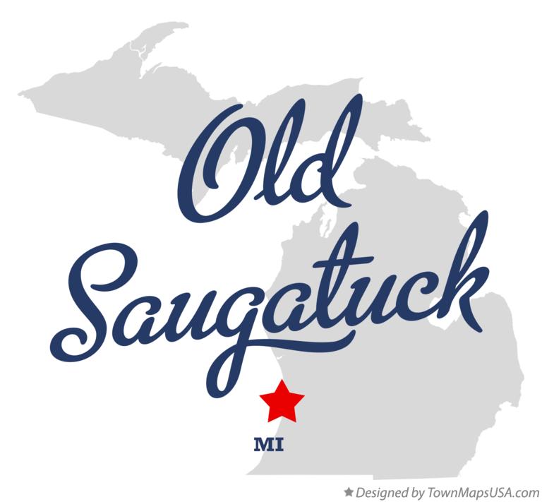Map of Old Saugatuck Michigan MI