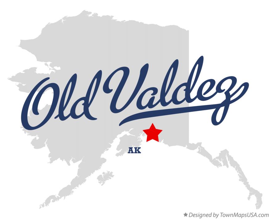 Map of Old Valdez Alaska AK