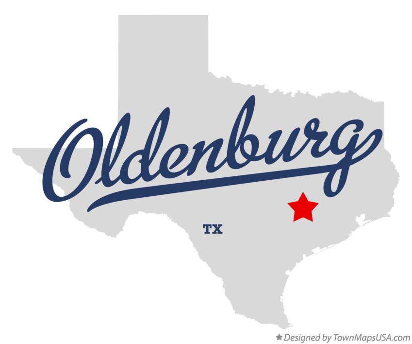 Map of Oldenburg Texas TX