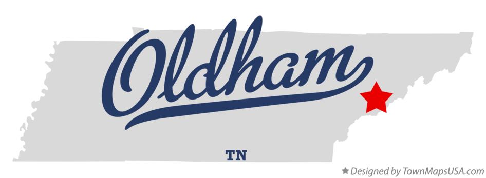 Map of Oldham Tennessee TN