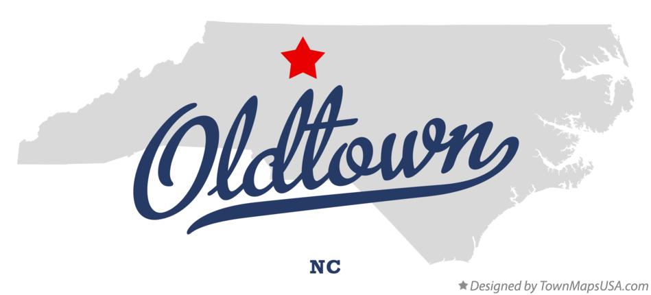 Map of Oldtown North Carolina NC