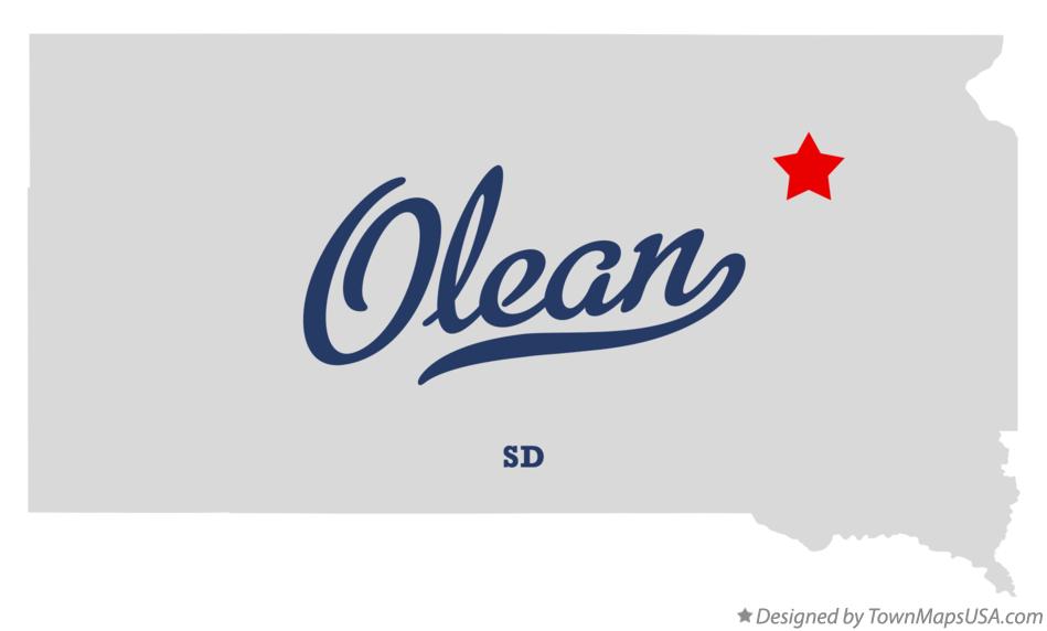 Map of Olean South Dakota SD