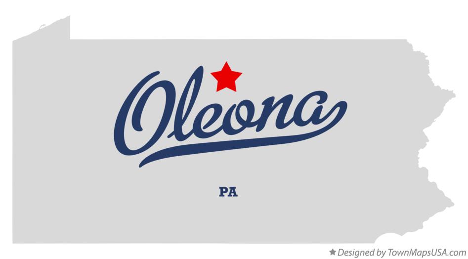 Map of Oleona Pennsylvania PA