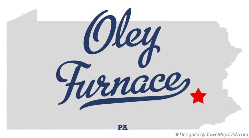 Map of Oley Furnace Pennsylvania PA