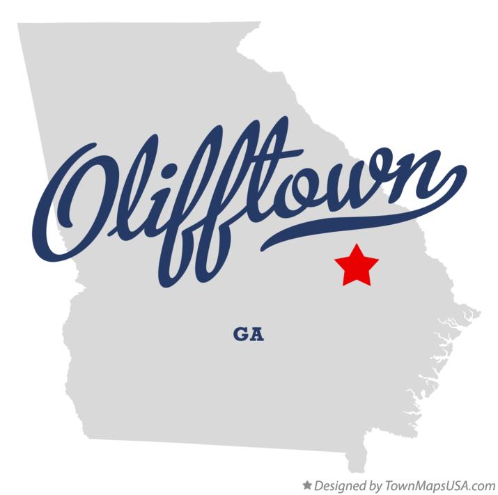 Map of Olifftown Georgia GA