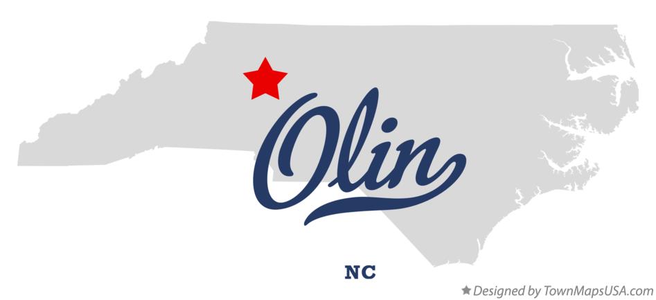 Map of Olin North Carolina NC
