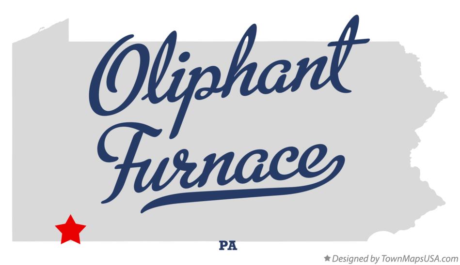 Map of Oliphant Furnace Pennsylvania PA