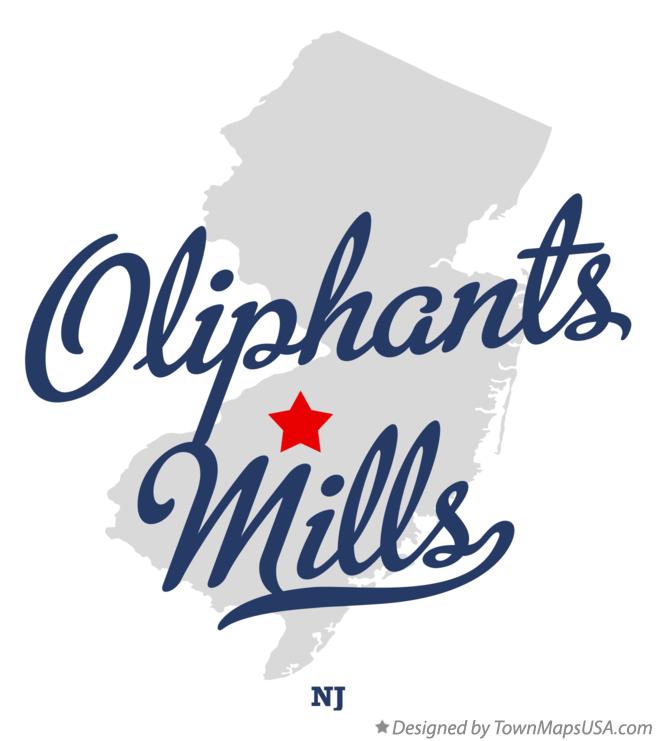 Map of Oliphants Mills New Jersey NJ