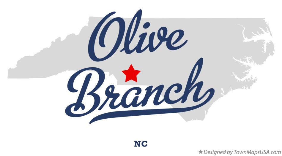 Map of Olive Branch North Carolina NC