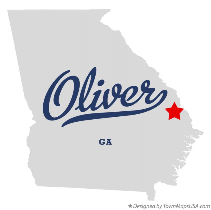 Map of Oliver Georgia GA
