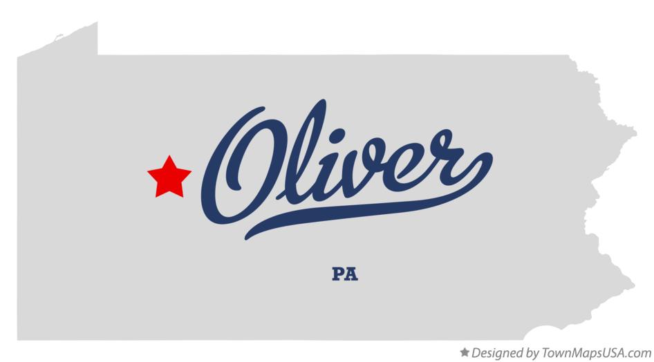 Map of Oliver Pennsylvania PA