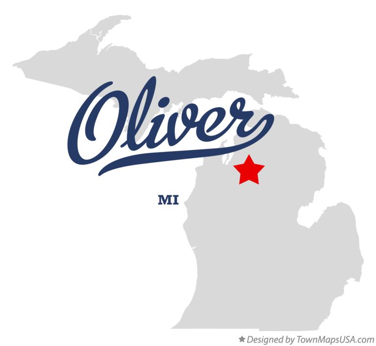Map of Oliver Michigan MI