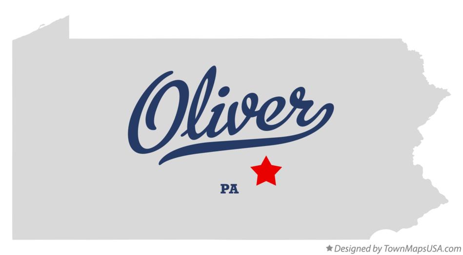 Map of Oliver Pennsylvania PA