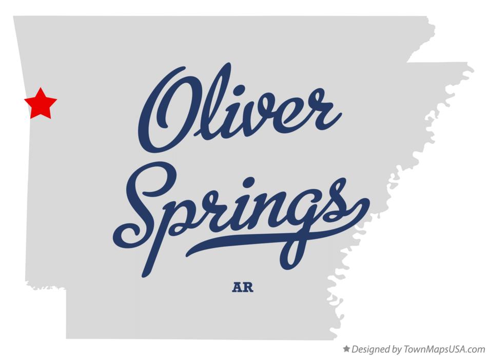 Map of Oliver Springs Arkansas AR